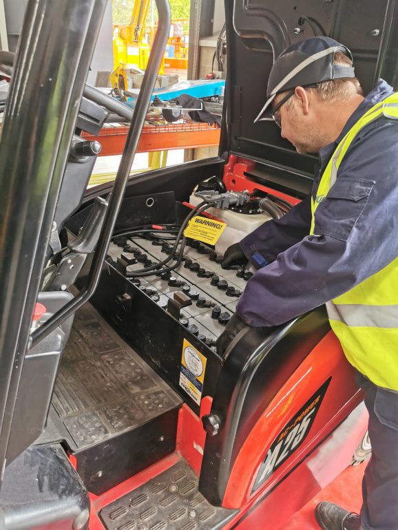 Forklift truck servicing and repairs.